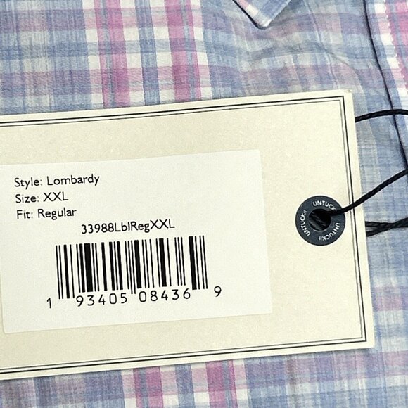 UNTUCKit Lombardy Shirt Mens 2XL Multicolor Plaid Long Sleeve Button Up New - Picture 10 of 13
